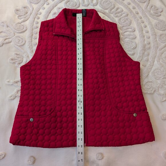 Jane Ashley red quilted puff vest XL - Picture 6 of 10